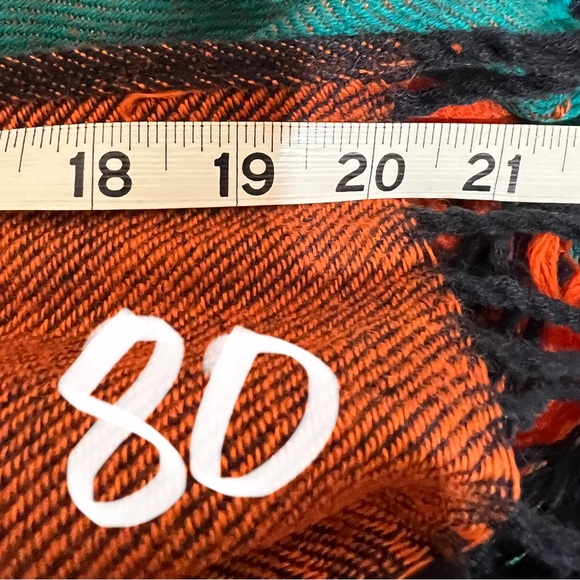 Color Block Fringe Scarf 80” x 32” - Picture 4 of 5